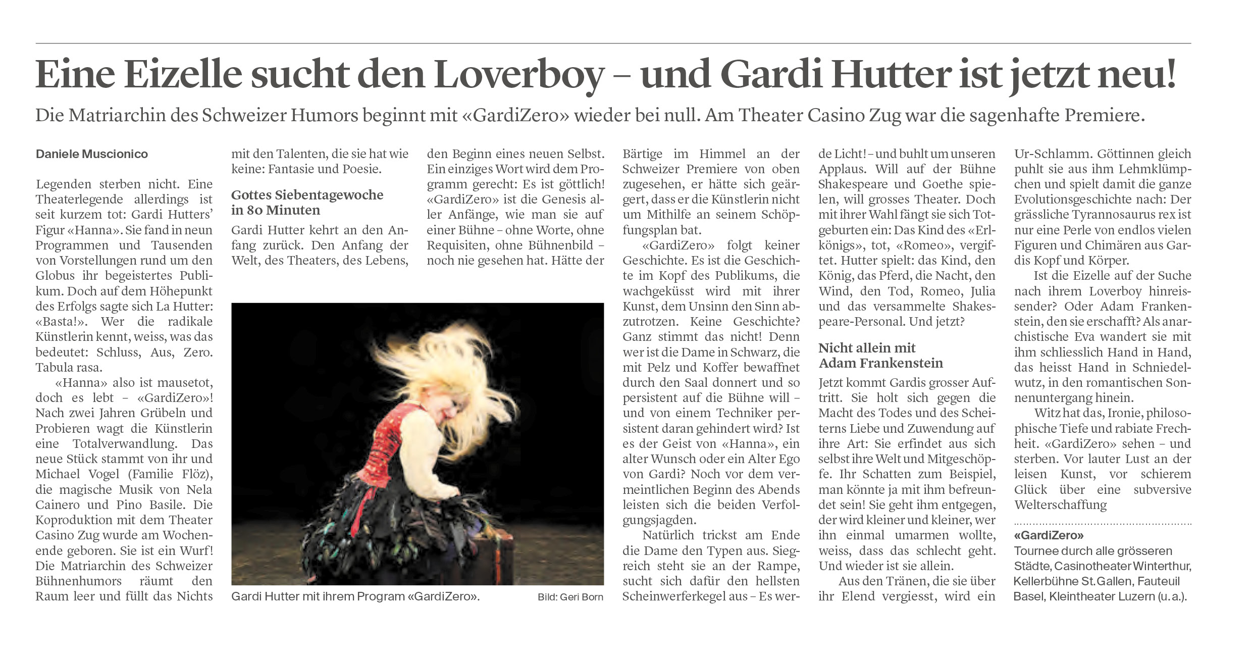 Eine Eizelle sucht den Loverboy - und Gardi Hutter ist jetzt neu!, Artikel vom 19.01.2026, CH Media